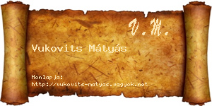 Vukovits Mátyás névjegykártya